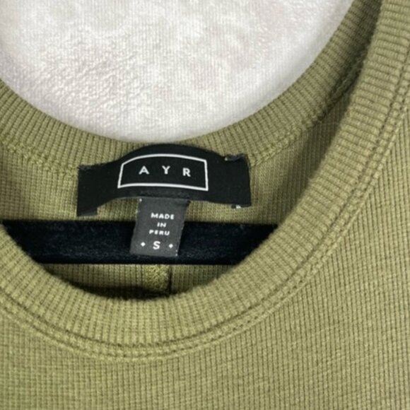 AYR The Metro Ribbed Knit Stretch Jersey Tank Midi Dress In Green Juice Size S - Picture 3 of 4